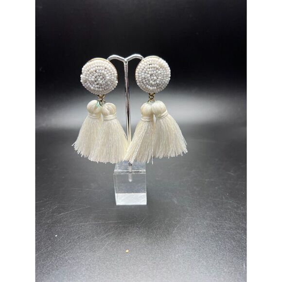 BaubleBar White Fringe Earrings - Picture 2 of 6